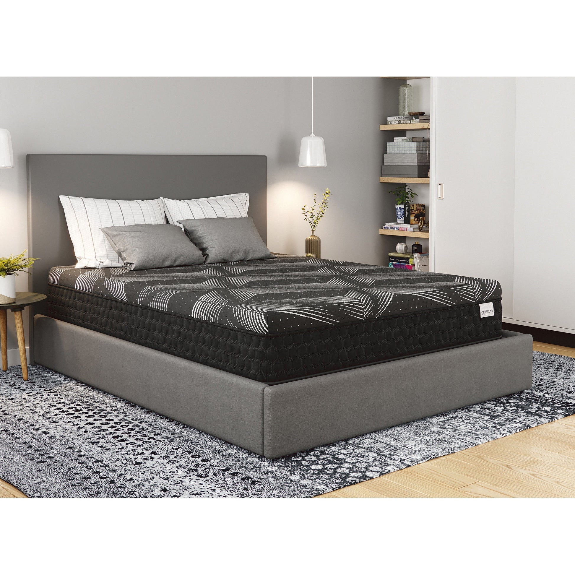 Diamond Matrix Copper Cooling Hybrid Waterfall-Top Cal King Mattress HouseOfZazla gray on Tampa Home & Garden Store