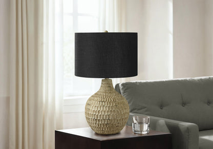Table lamp resin brown with black drum shade and honeycomb base by HouseOfZazla on Tampa Home & Garden Store