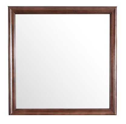 Traditional wall mirror with dark brown wood veneer frame by HouseOfZazla on Tampa Home & Garden Store