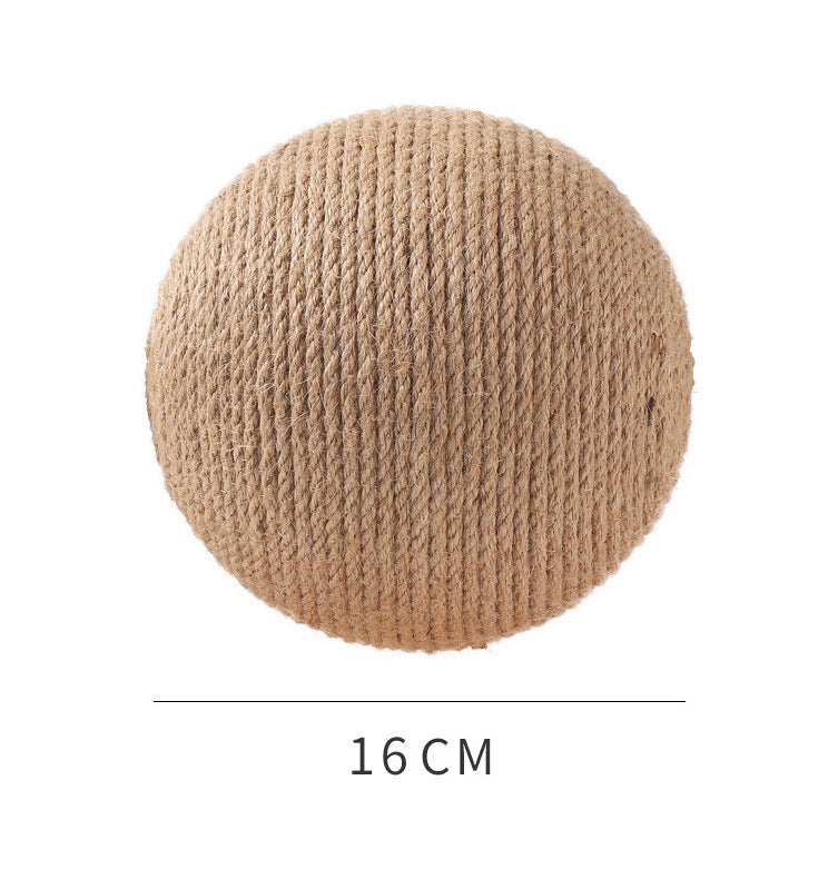 Professional Vertical Cat Toy Sisal Cat Catching Ball 16cm beige rope for scratching on Tampa Home & Garden Store