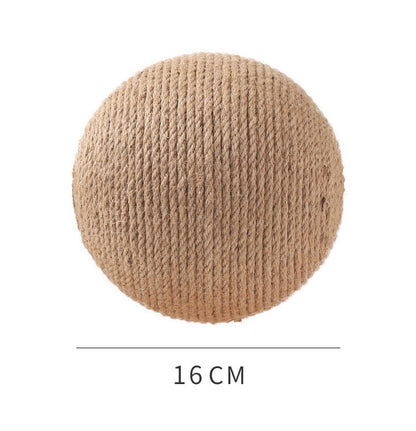 Professional Vertical Cat Toy Sisal Cat Catching Ball 16cm beige rope for scratching on Tampa Home & Garden Store