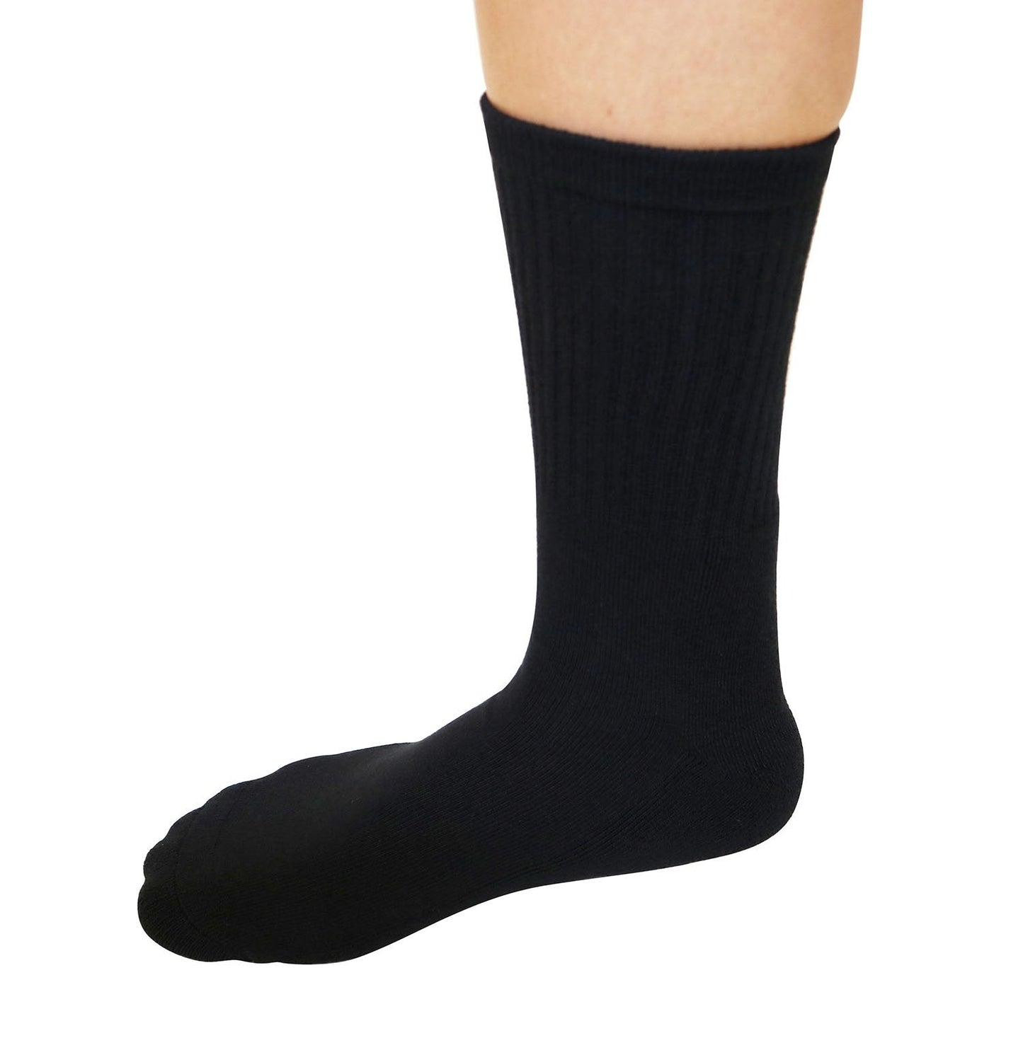 3/4 Crew Black Bamboo Viscose Socks ribbed knit Spun Bamboo on Tampa Home & Garden Store