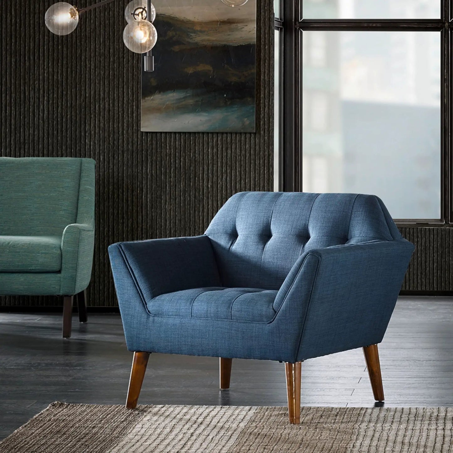 Lounge Chair With Button Tufting Mid Century