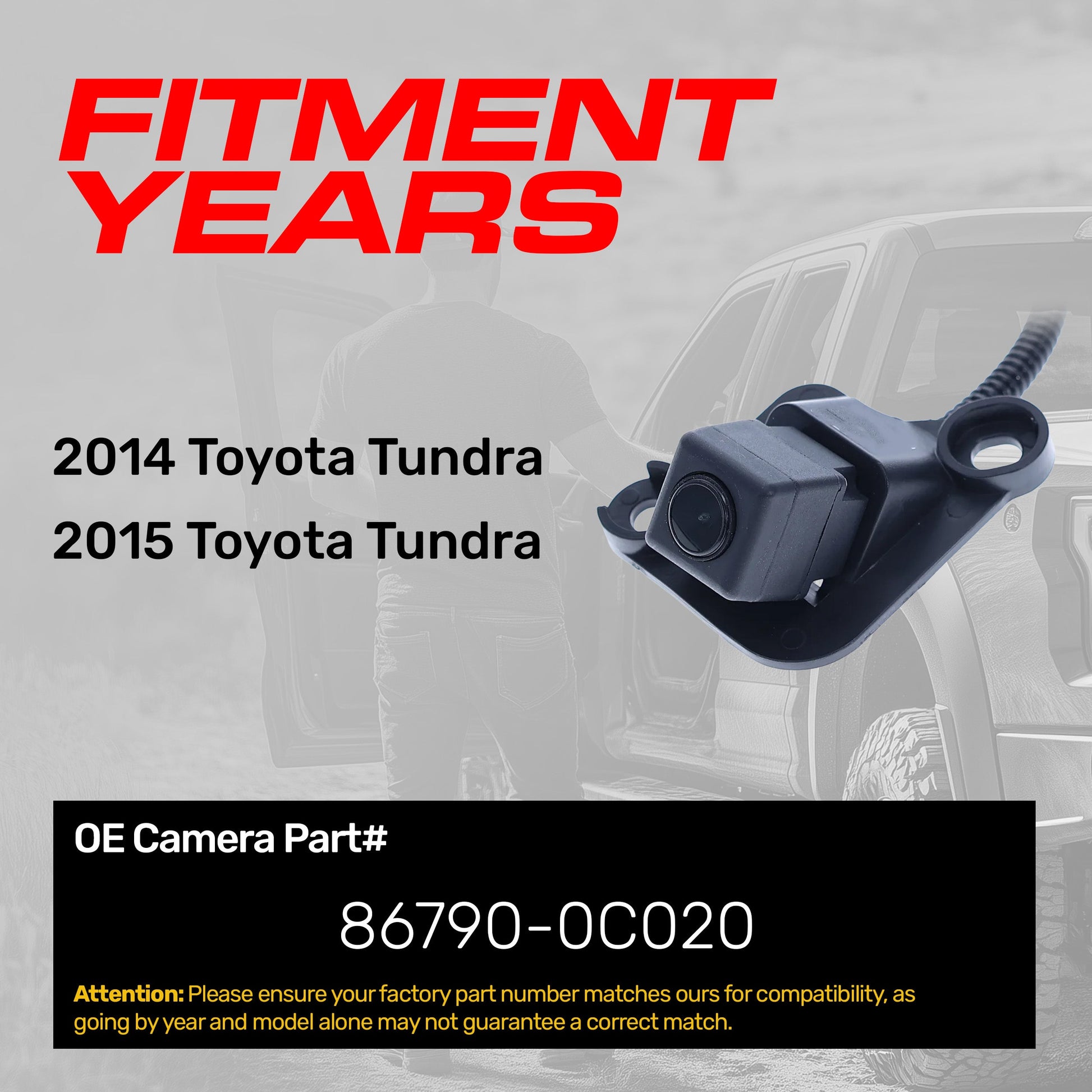 Master Tailgaters OEM backup camera for 2014-2015 Toyota Tundra, part 86790-0C020 on Tampa Home & Garden Store
