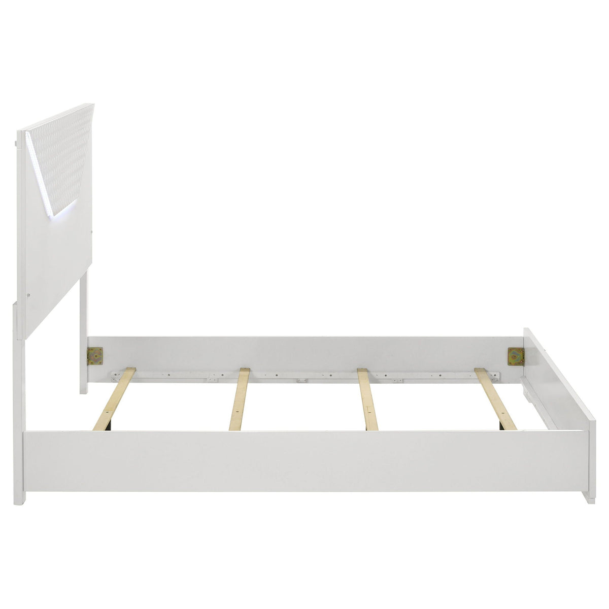 Pierce Panel Bed LED Headboard white finish by HouseOfZazla with built in LED lighting on Tampa Home & Garden Store