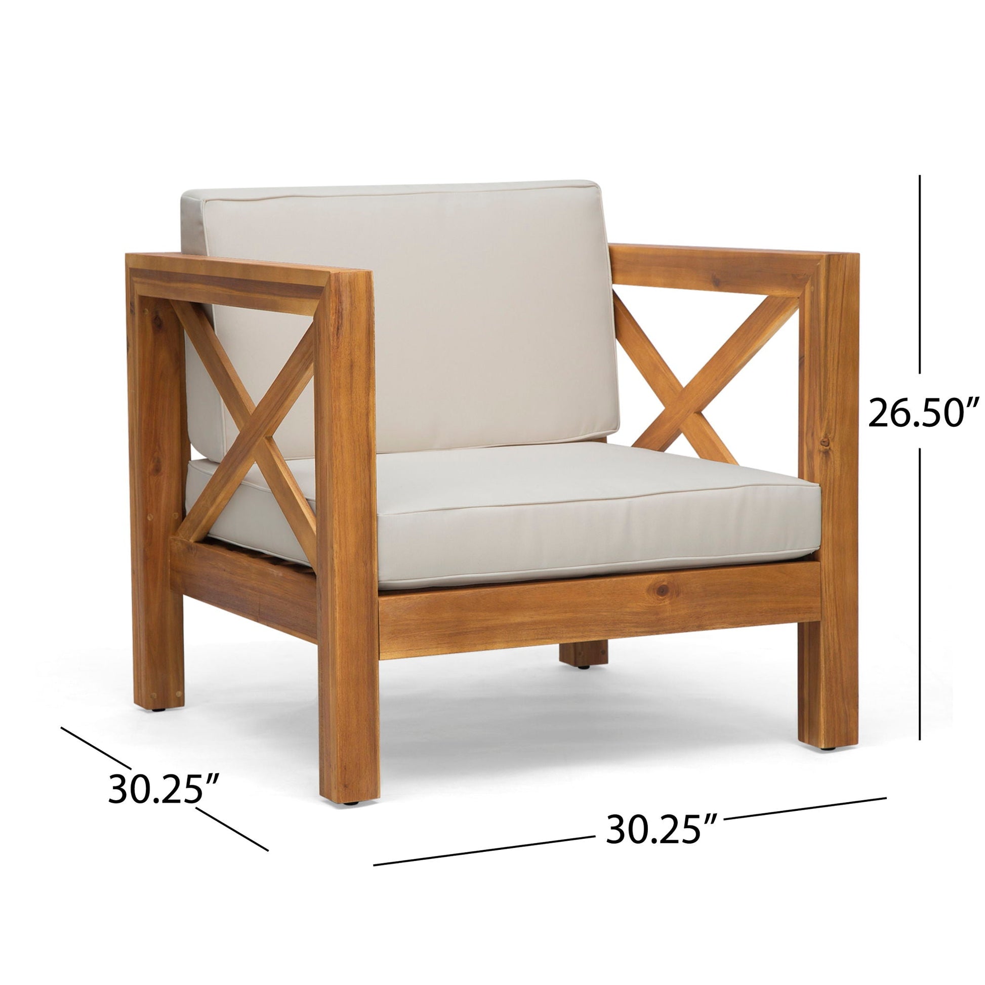 Brava Mid-Century Modern Club Chair with tan water-resistant cushions by HouseOfZazla on Tampa Home & Garden Store
