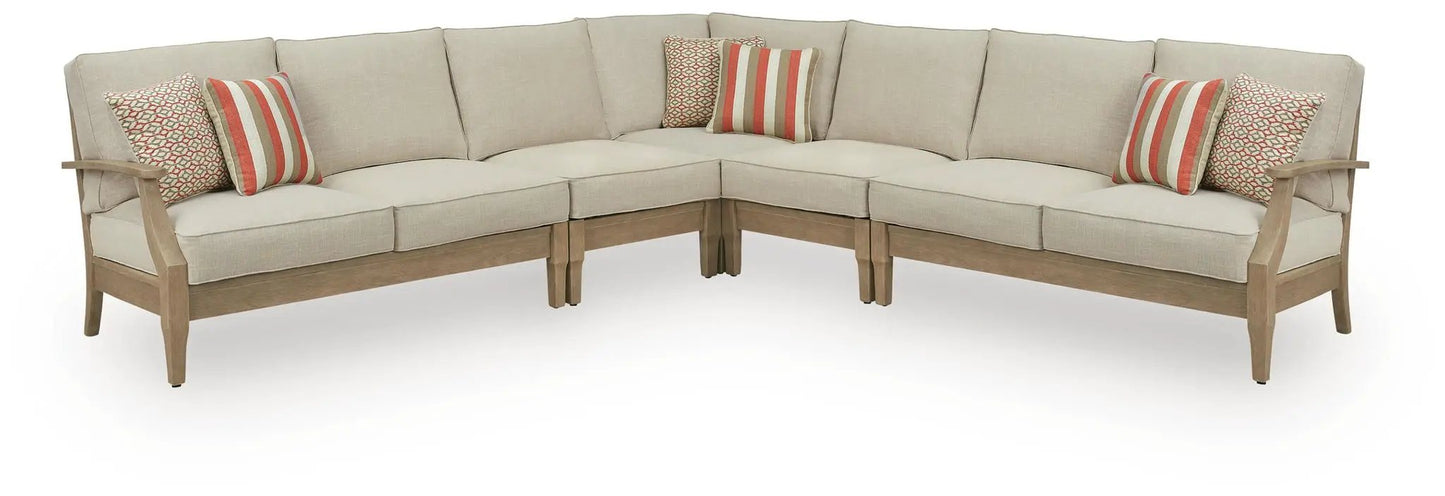 Clare View Outdoor Sectional with Eucalyptus Frame