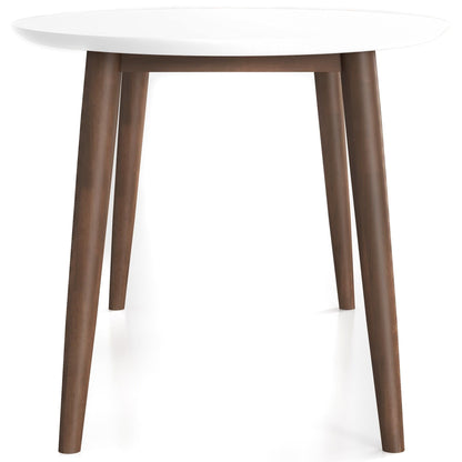 Mid-Century Oval Dining Table with White Top and Solid Wood Legs by HouseOfZazla on Tampa Home & Garden Store
