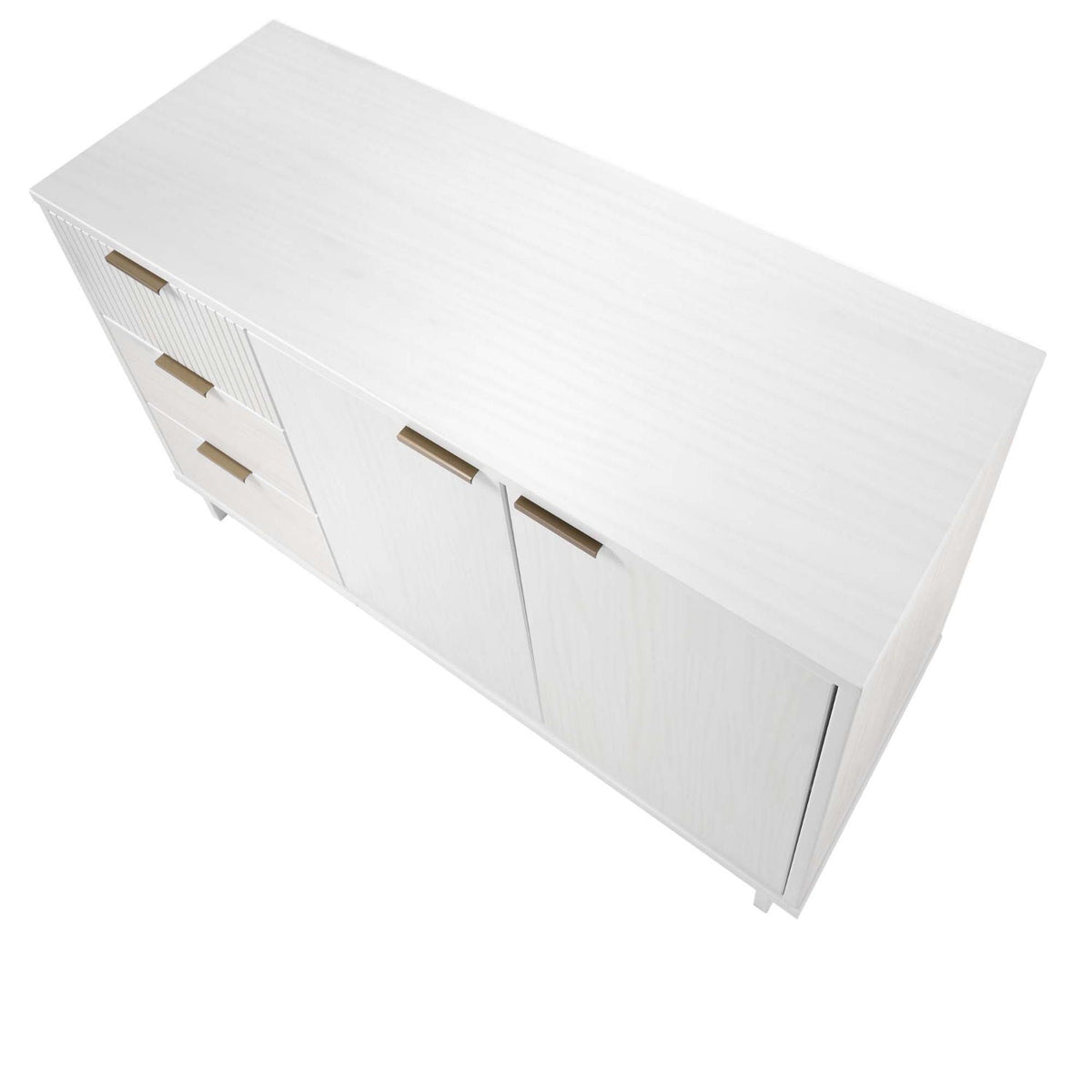 Granville white sideboard with full-extension drawers, gold handles HouseOfZazla on Tampa Home & Garden Store