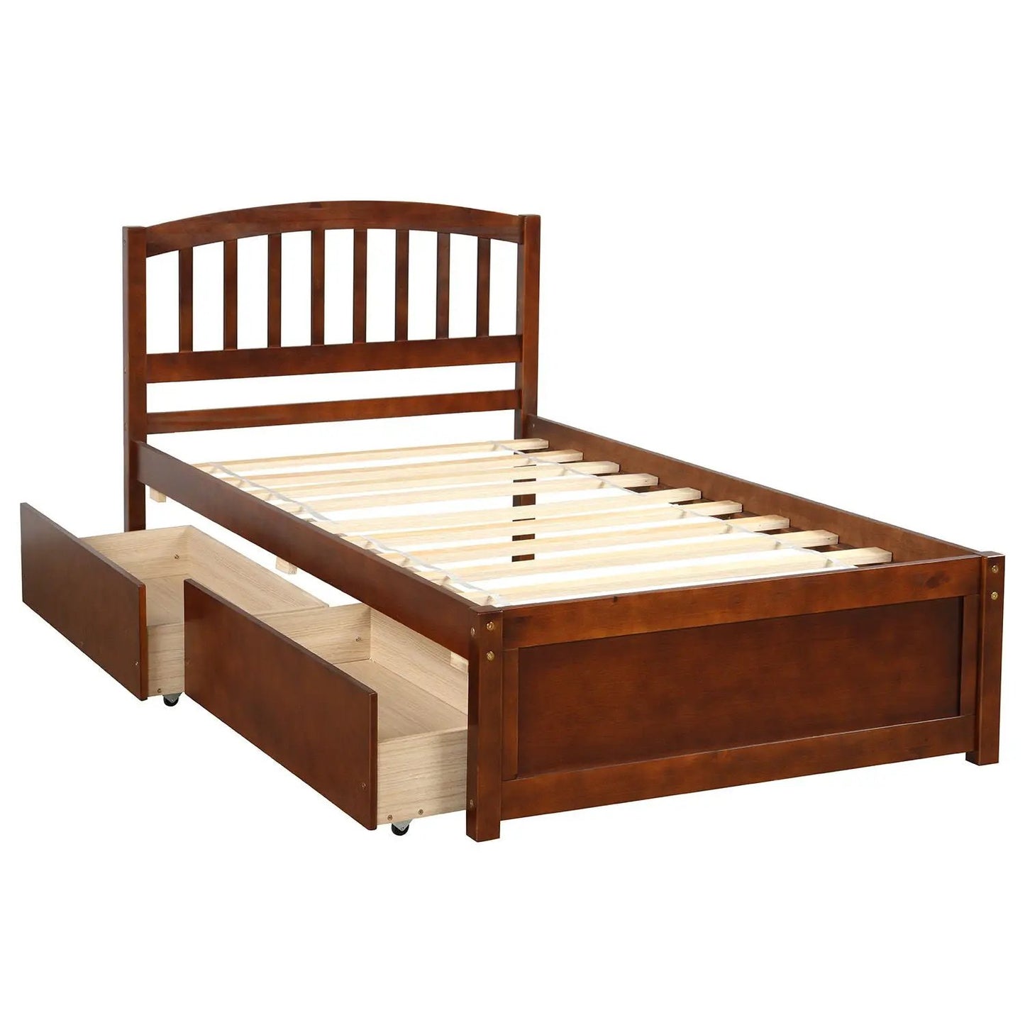 Wood Platform Storage Bed With Two Drawers