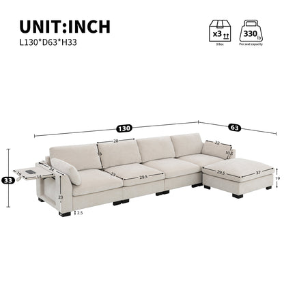 Modern Chenille Modular Sectional Sofa and Seat