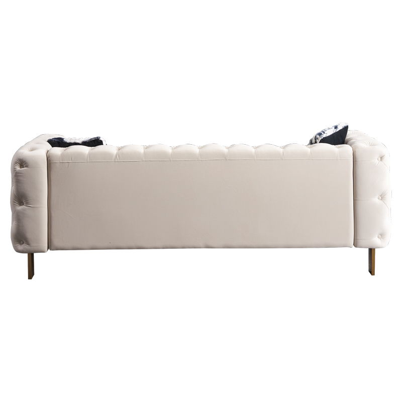 Modern Chesterfield Tufted Sofa and Metal Legs