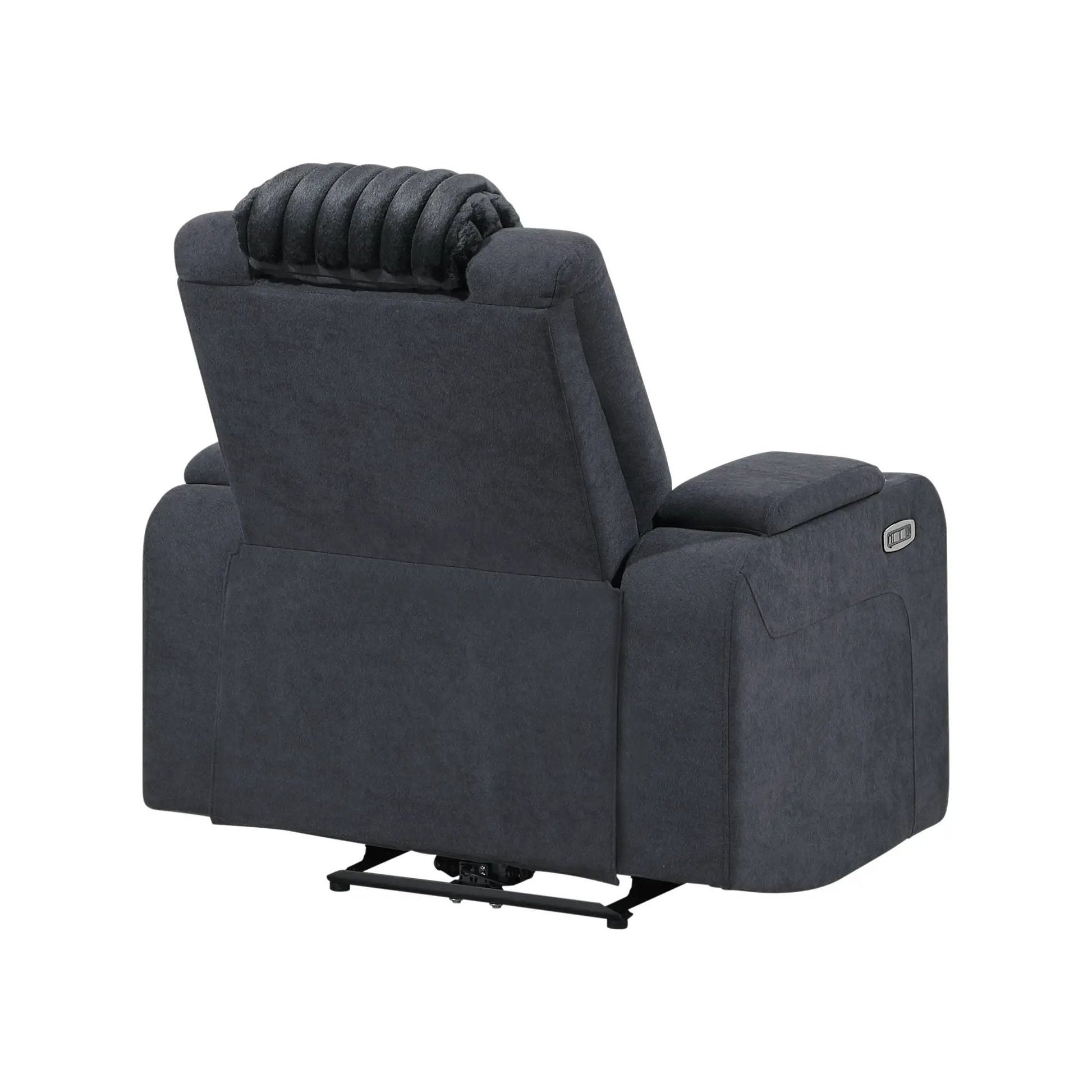 Duran power recliner with power headrest in dark charcoal fabric by Unique Piece Furniture on Tampa Home & Garden Store