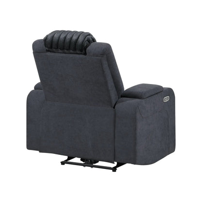Duran power recliner with power headrest in dark charcoal fabric by Unique Piece Furniture on Tampa Home & Garden Store