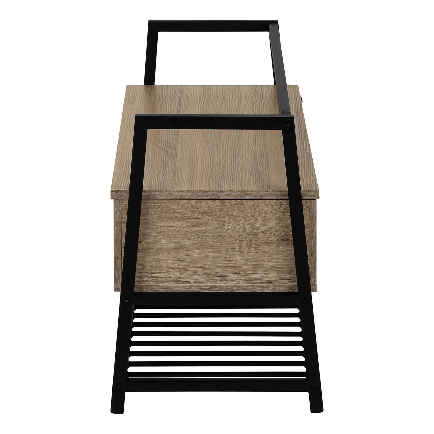Storage bench wooden box with black metal frame and base by Unique Piece Furniture on Tampa Home & Garden Store