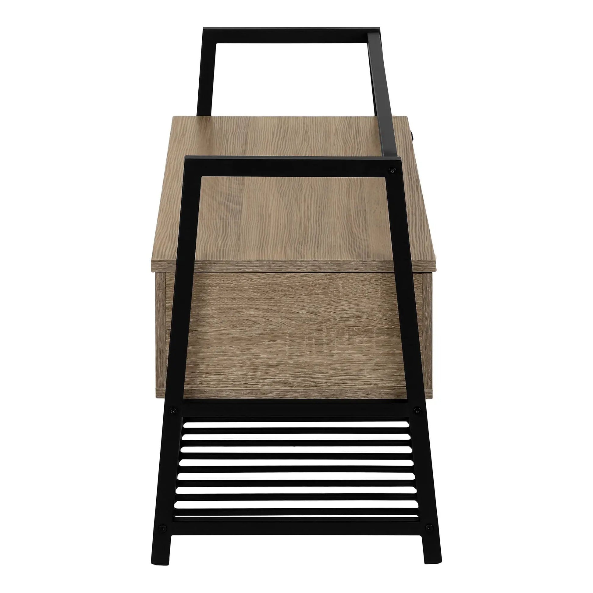 Storage bench wooden box with black metal frame and base by Unique Piece Furniture on Tampa Home & Garden Store