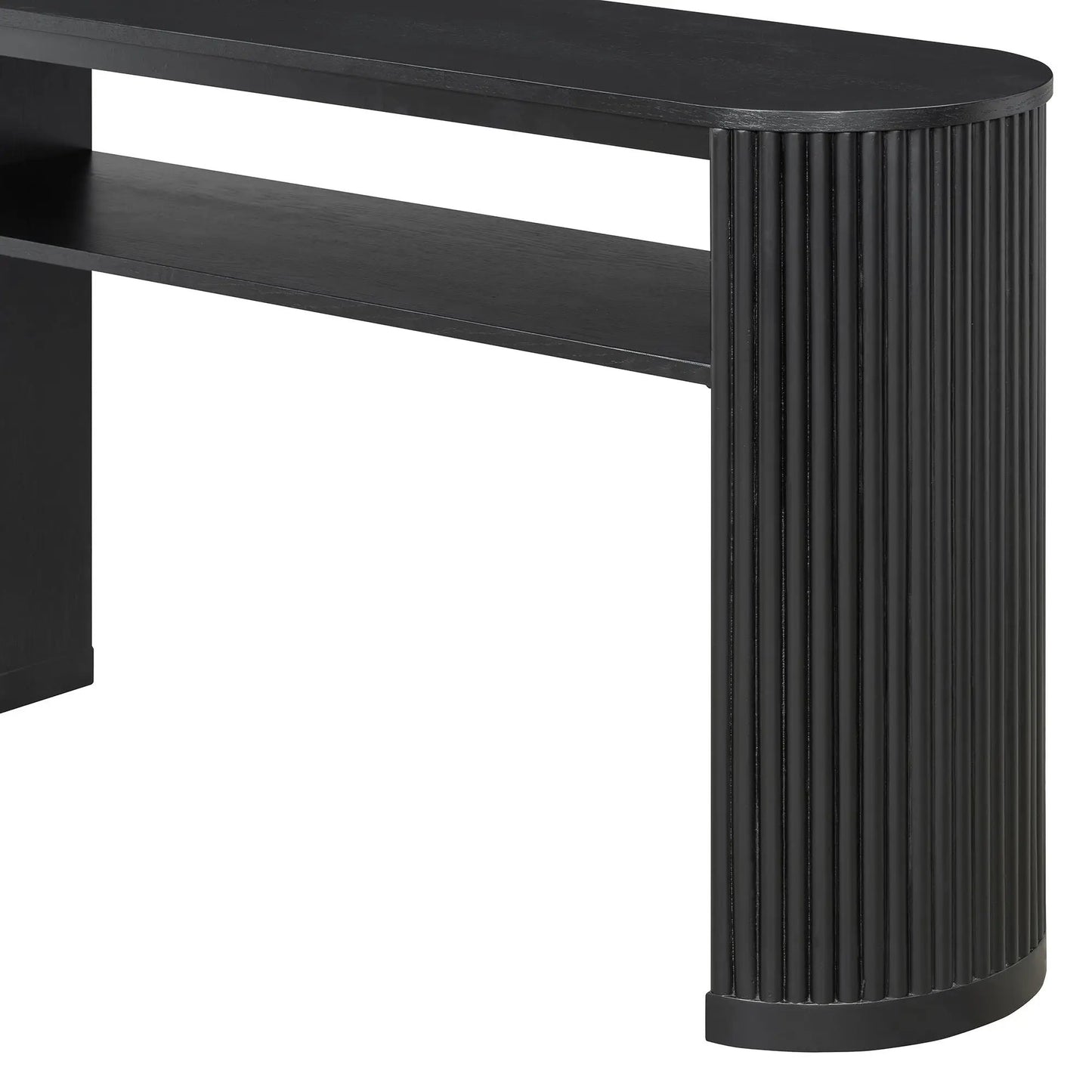 Console Table With Fluted Legs and Open Shelf
