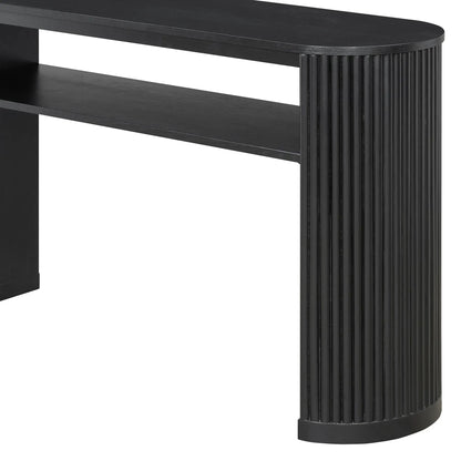 Console Table With Fluted Legs and Open Shelf