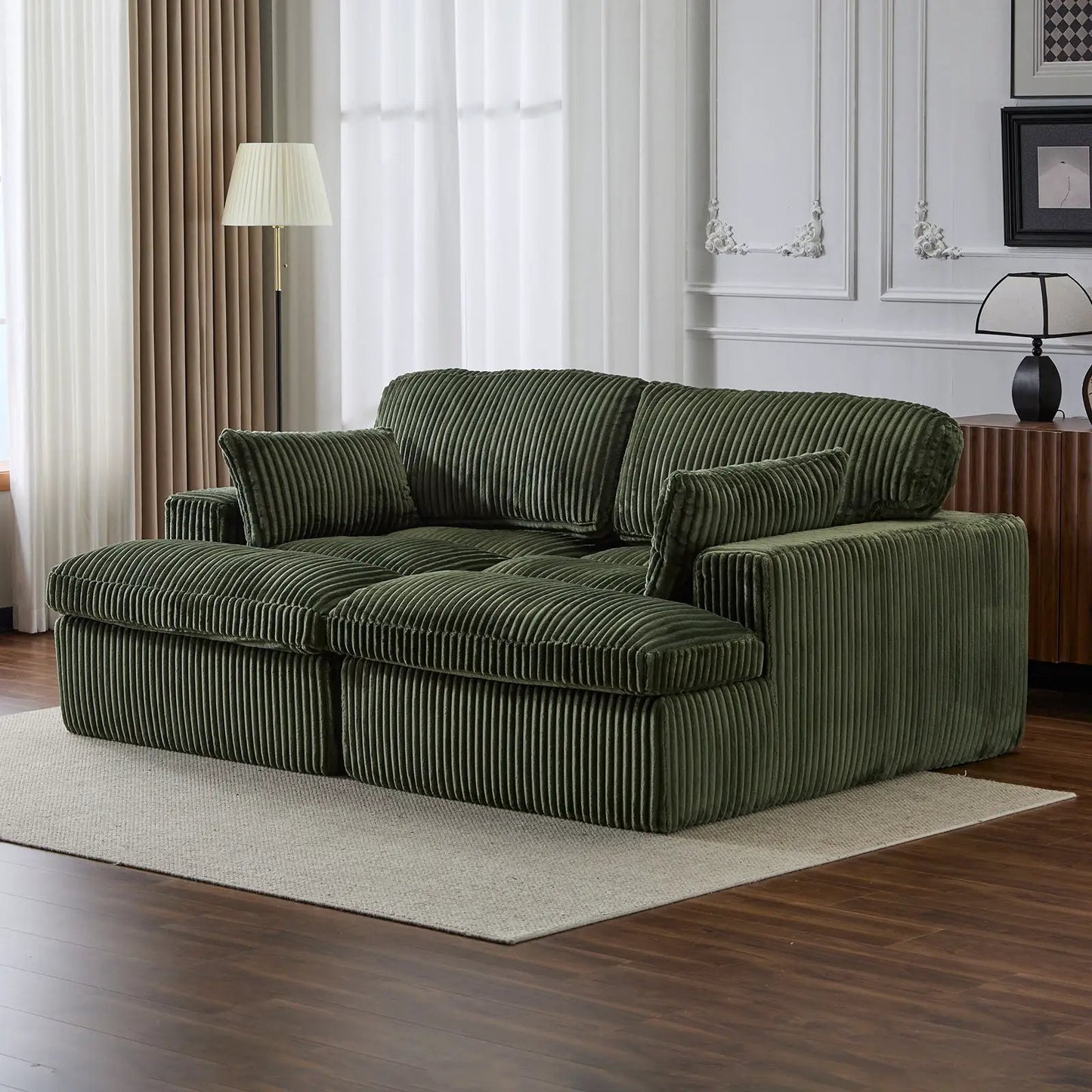 Oversized Double Chaise Lounge Chair Upholstered