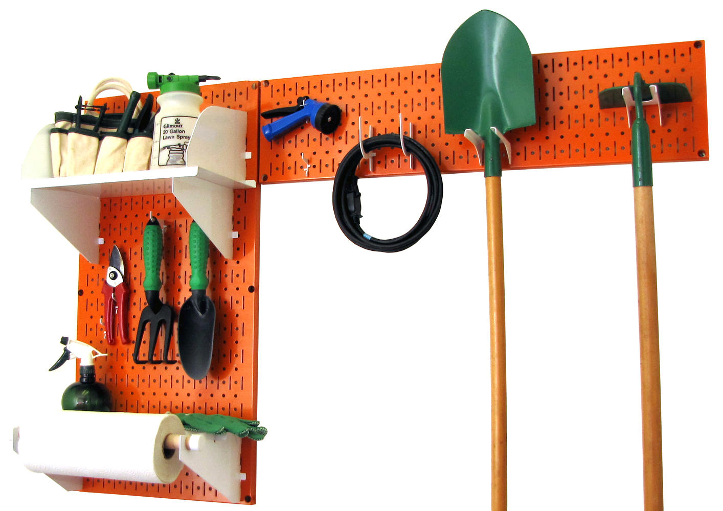 Wall Mount Pegboard Garden Tool Storage Kit