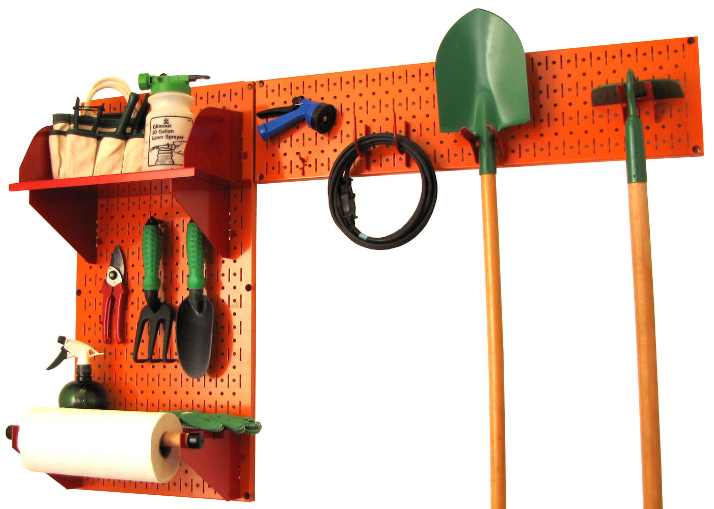 Wall Mount Pegboard Garden Tool Storage Kit