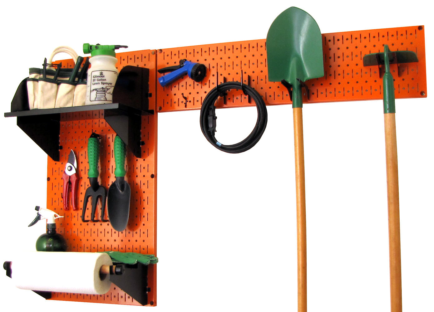 Wall Mount Pegboard Garden Tool Storage Kit