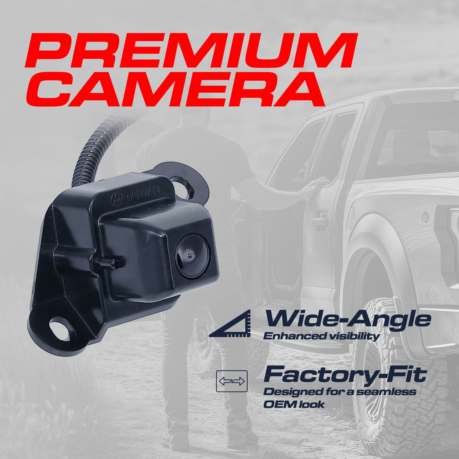Master Tailgaters backup camera for Toyota Tacoma 2014-2015, black plastic housing on Tampa Home & Garden Store