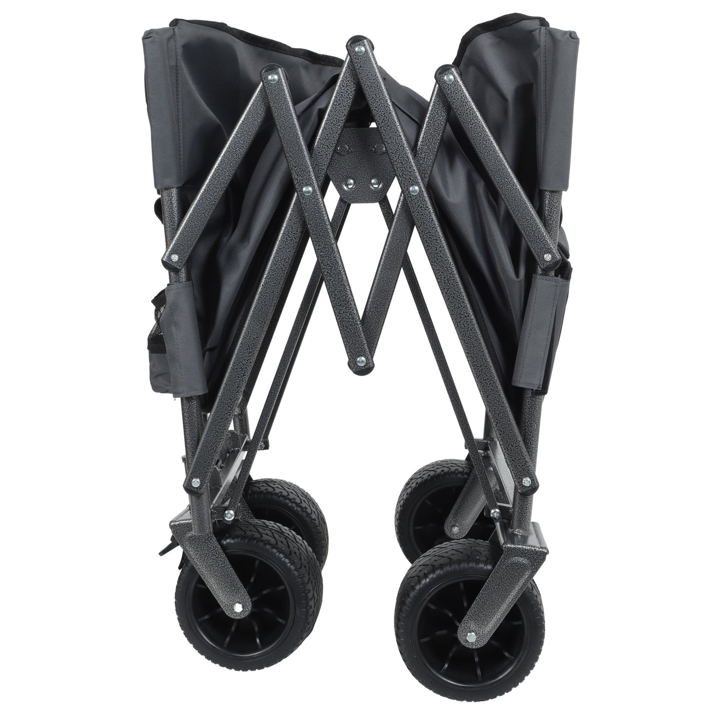 3-in-1 Convertible Folding Wagon Cart with Bench Seat by HouseOfZazla, black frame and 4 wheels on Tampa Home & Garden Store