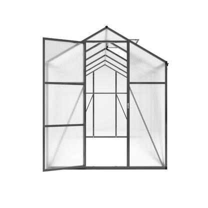 Windproof greenhouse with raised base, black frame and polycarbonate panels by HouseOfZazla on Tampa Home & Garden Store