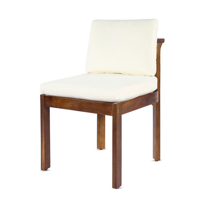 Set of Two Acacia Wood Outdoor Dining Chairs