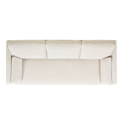 Knox Modern Farmhouse Sofa top-down view beige linen upholstery stationary sofa by HouseOfZazla on Tampa Home & Garden Store