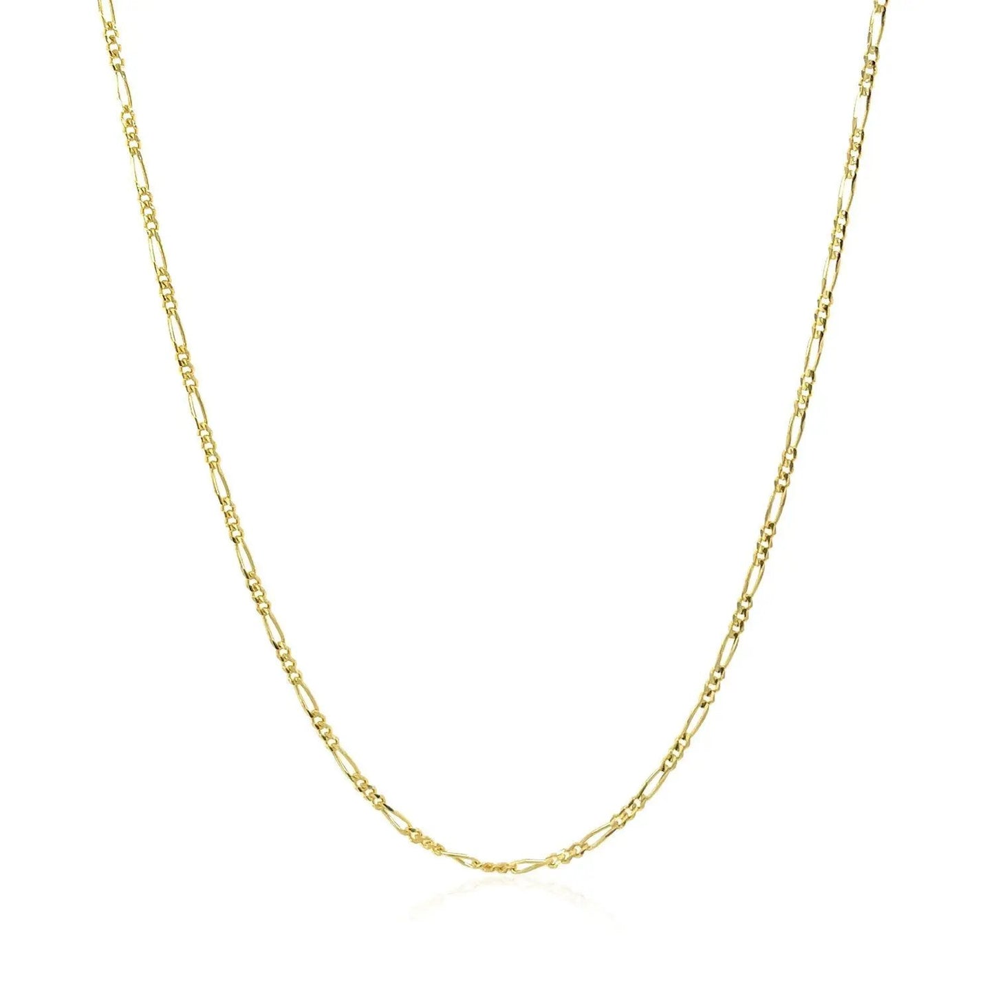 14k yellow gold solid Figaro chain necklace 1.3mm by Bids.com on Tampa Home & Garden Store