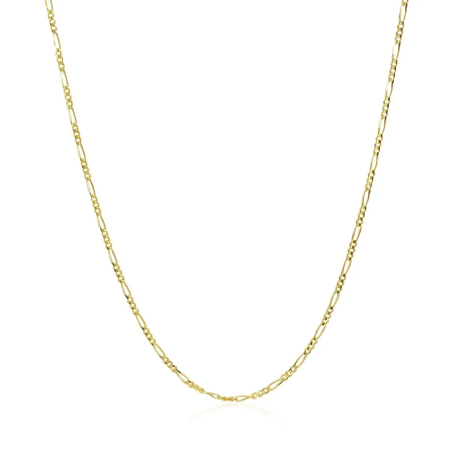 14k yellow gold solid Figaro chain necklace 1.3mm by Bids.com on Tampa Home & Garden Store