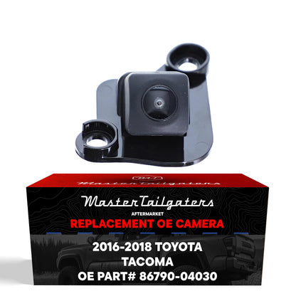 Master Tailgaters OEM backup camera for Toyota Tacoma 2016-2018 in black plastic housing on Tampa Home & Garden Store