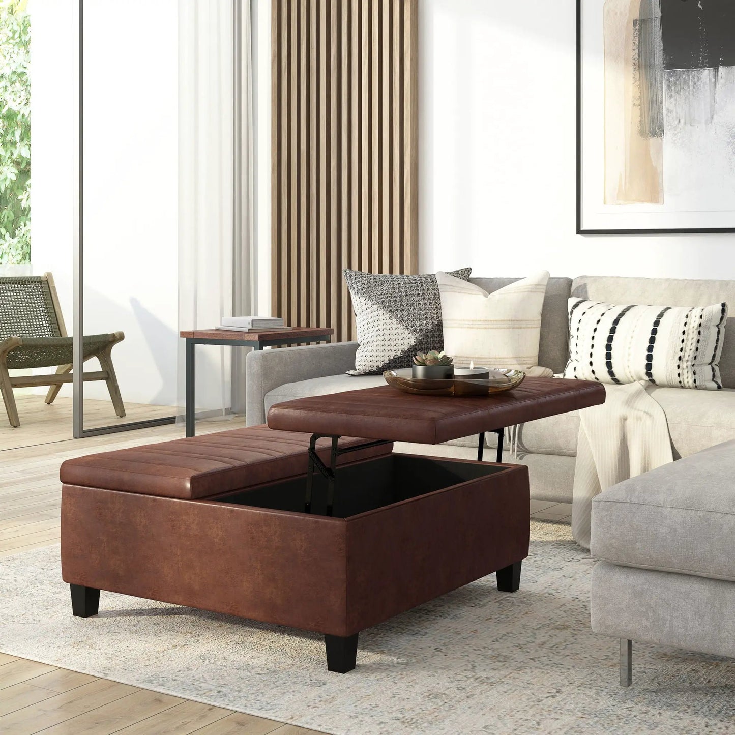 Ellis Coffee Table Storage Ottoman Contemporary