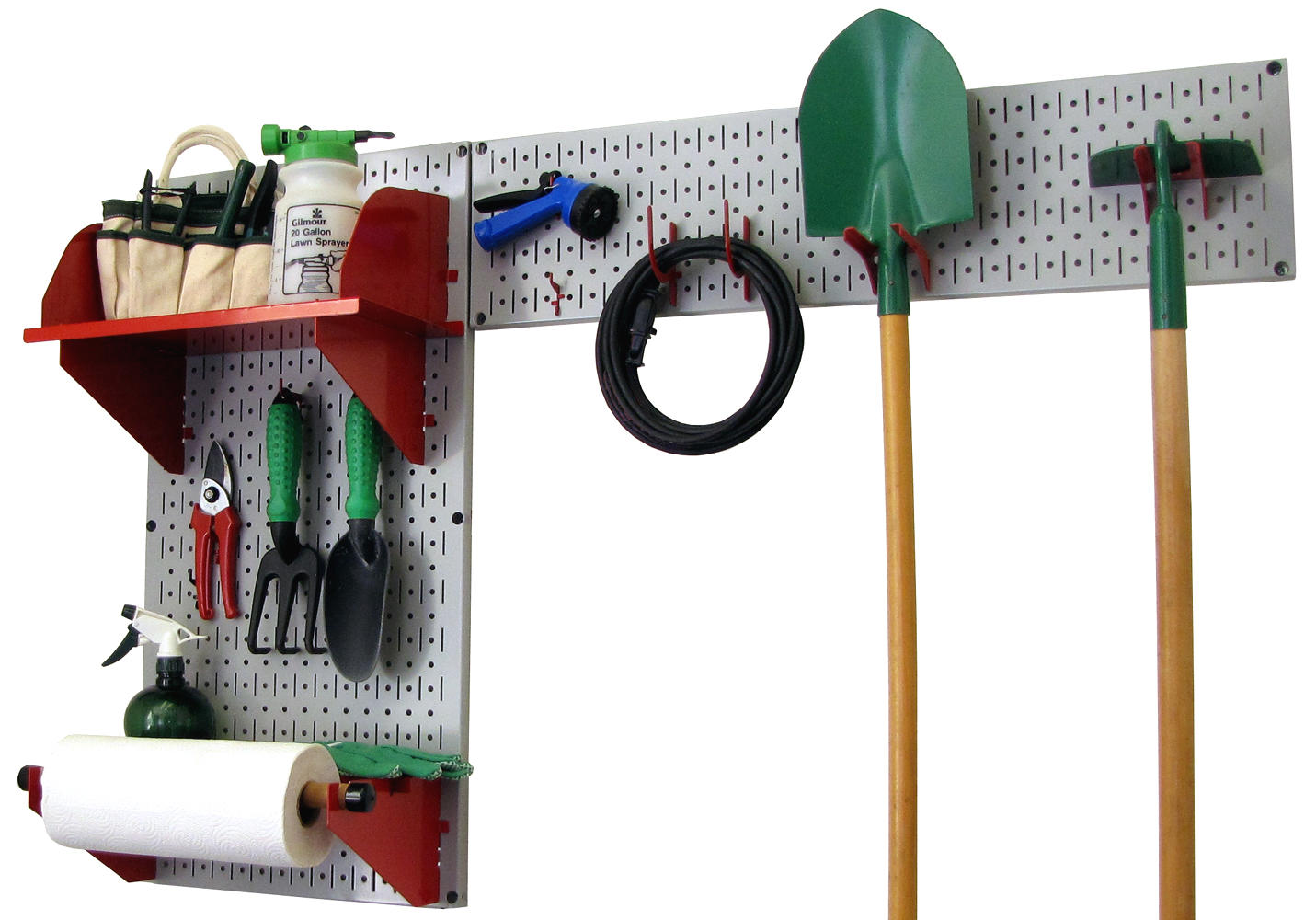 Wall Mount Pegboard Garden Tool Storage Kit