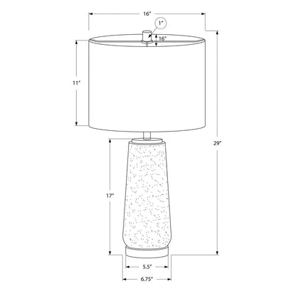 Table lamp gray resin base with drum shade; modern design by Unique Piece Furniture on Tampa Home & Garden Store