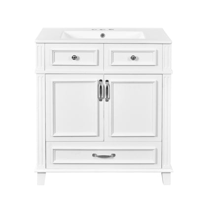 Coastal Bathroom Vanity and Ceramic Sink