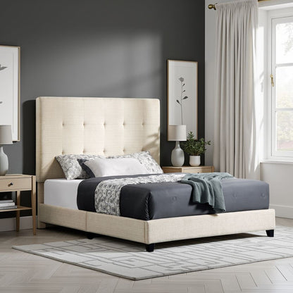 Tufted and Upholstered Platform Bed Frame