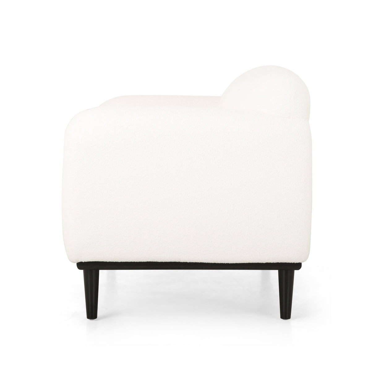 Contemporary Boucle Loveseat and Rounded Design