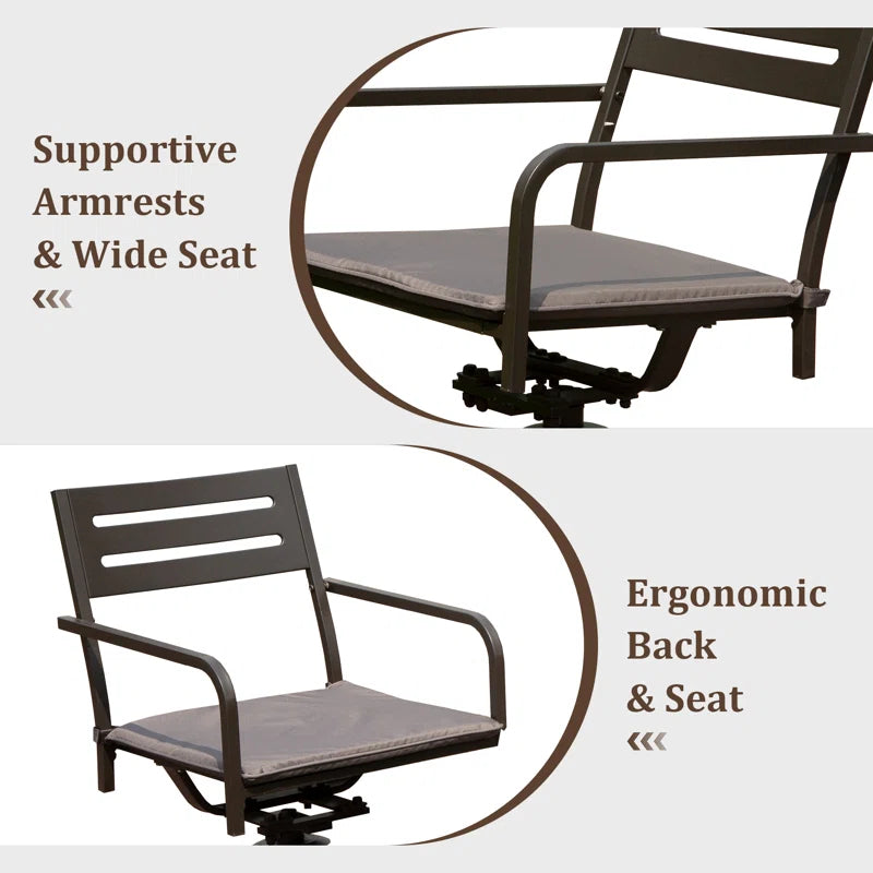 Steel Swivel Dining Chairs And The Plush Cushions
