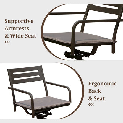 Steel Swivel Dining Chairs And The Plush Cushions
