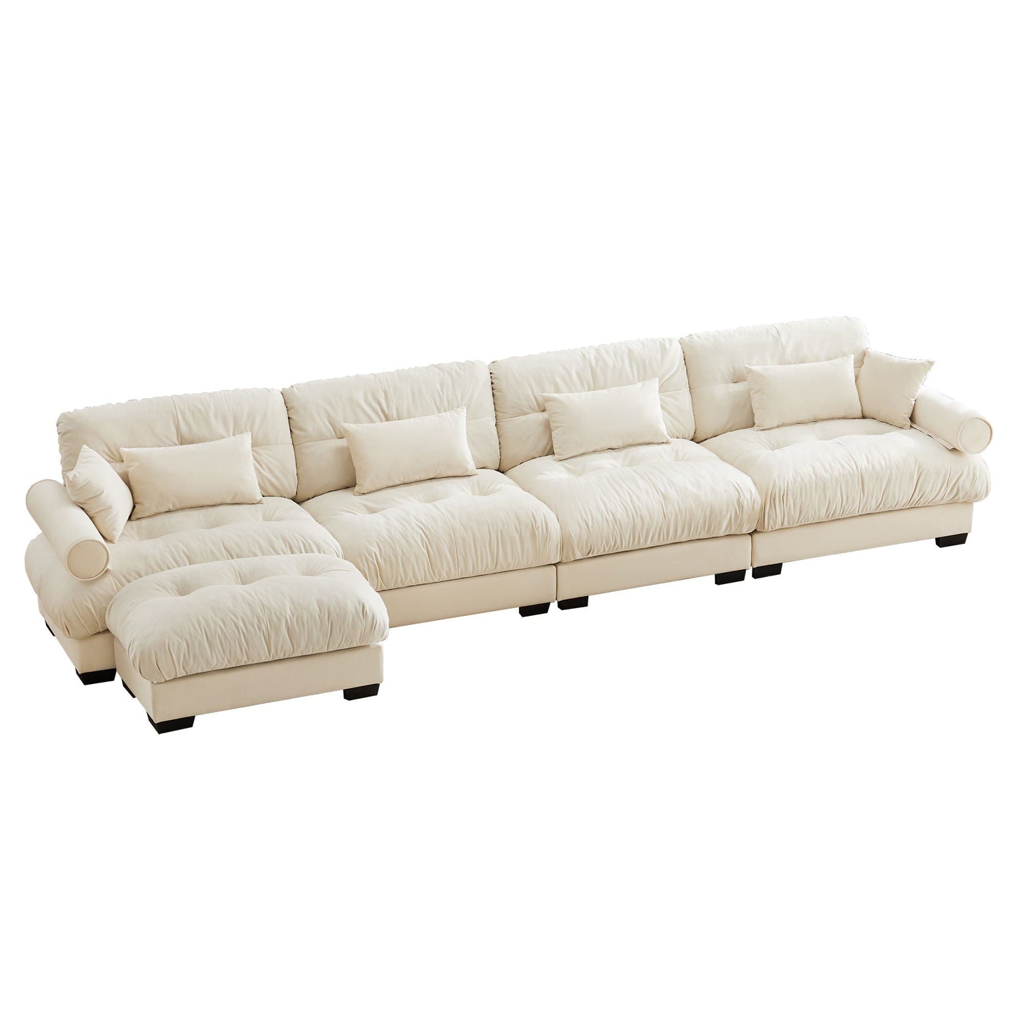 Oversized Modular Sofa with Movable Ottoman