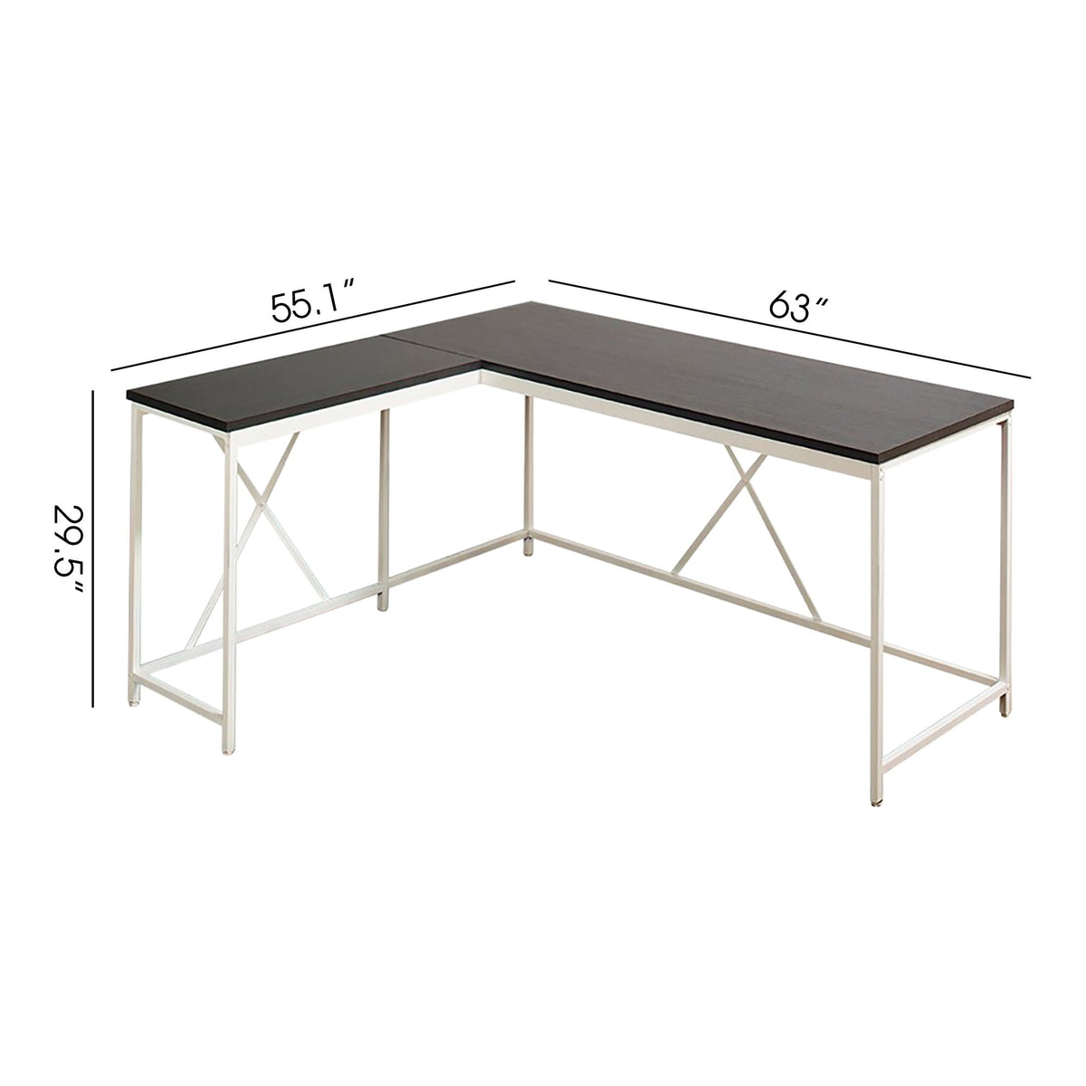 Olympus Corner Desk set with eco-friendly board, dark gray top, white frame, 2-piece desk on Tampa Home & Garden Store