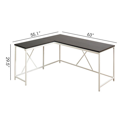 Olympus Corner Desk set with eco-friendly board, dark gray top, white frame, 2-piece desk on Tampa Home & Garden Store