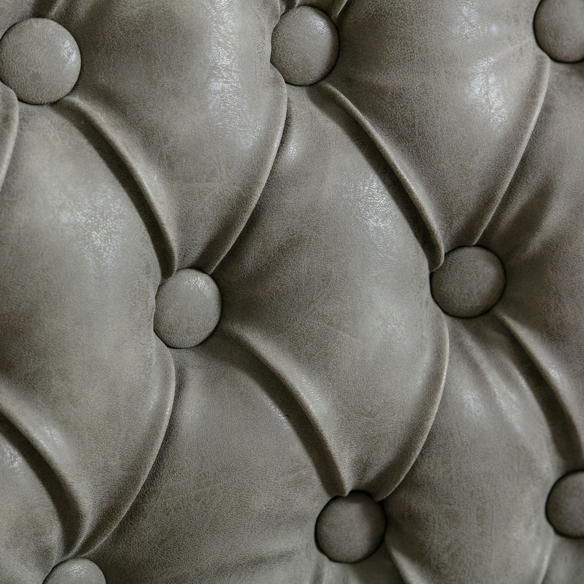 French Style Solid Wood Dining Chair close-up in gray velvet with tufted upholstery on Tampa Home & Garden Store
