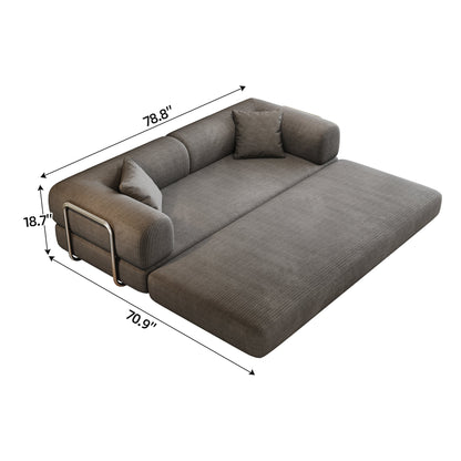 Premium Corduroy Sofa Bed and a Pillow Support