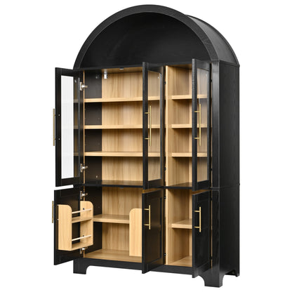 Tall Arched Kitchen Wood Pantry Cabinet