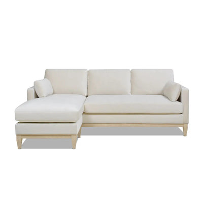 Knox Modern Farmhouse reversible chaise sectional sofa cream with left chaise and wood legs on Tampa Home & Garden Store