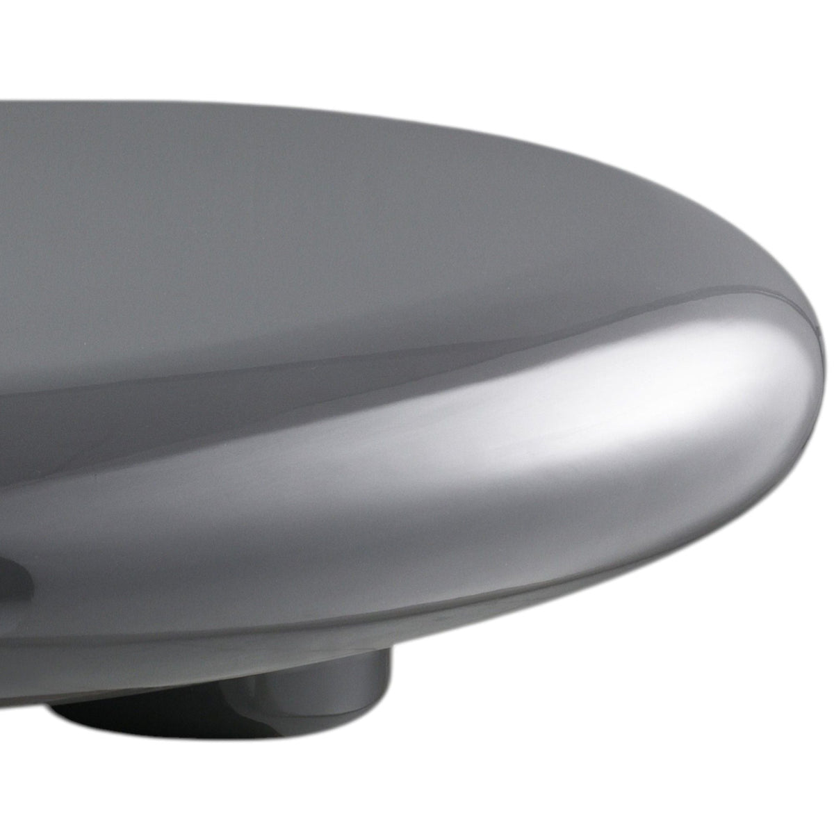 Gray high-gloss Charlene coffee table with curved edge on Tampa Home & Garden Store
